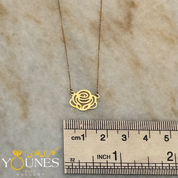 گردنبند گل رز طلا